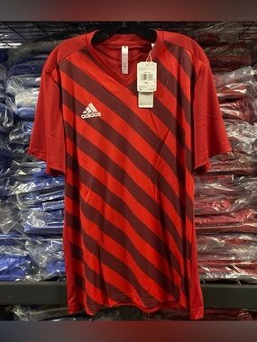 Adidas Entrada 22 GFX Soccer Jersey NWT Men’s XL Red/Maroon Aeroready HB0572